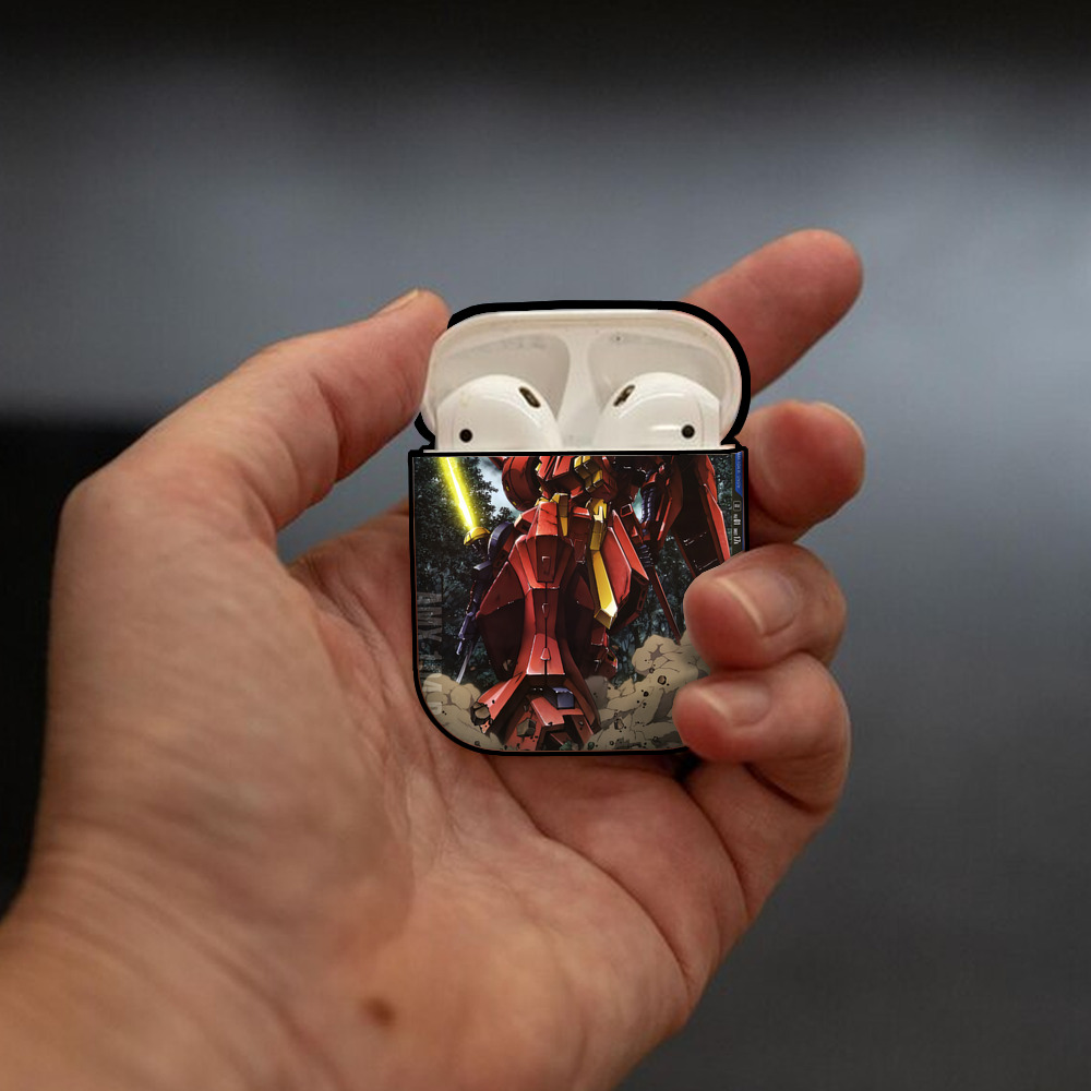 機動戦士ガンダム Mobile Suit Gundam AirPods 第2世代保護ケース ハードシェル ブラック 耐衝撃・防指紋・カラビナ付き