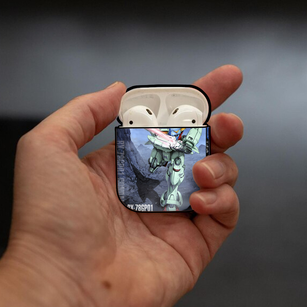 機動戦士ガンダム Mobile Suit Gundam AirPods 第2世代保護ケース ハードシェル ブラック 耐衝撃・防指紋・カラビナ付き