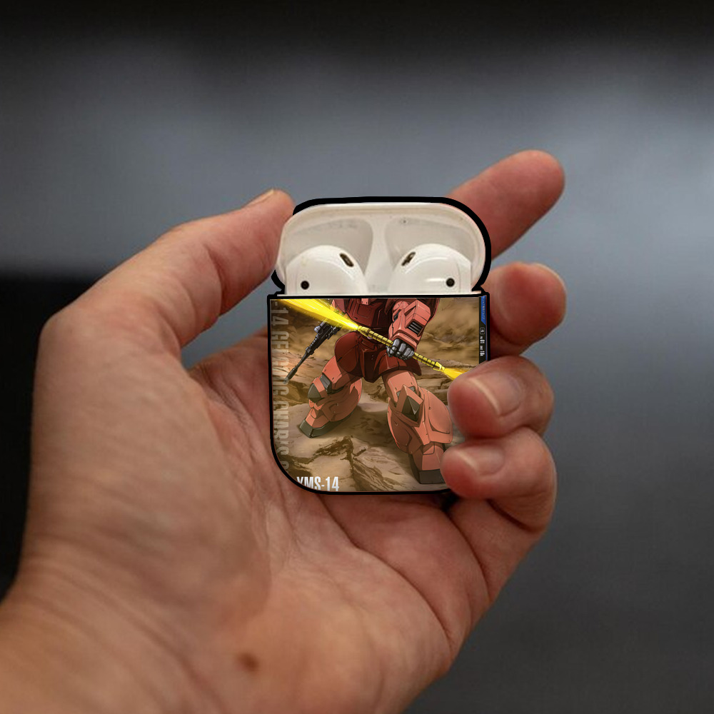 機動戦士ガンダム Mobile Suit Gundam AirPods 第2世代保護ケース ハードシェル ブラック 耐衝撃・防指紋・カラビナ付き