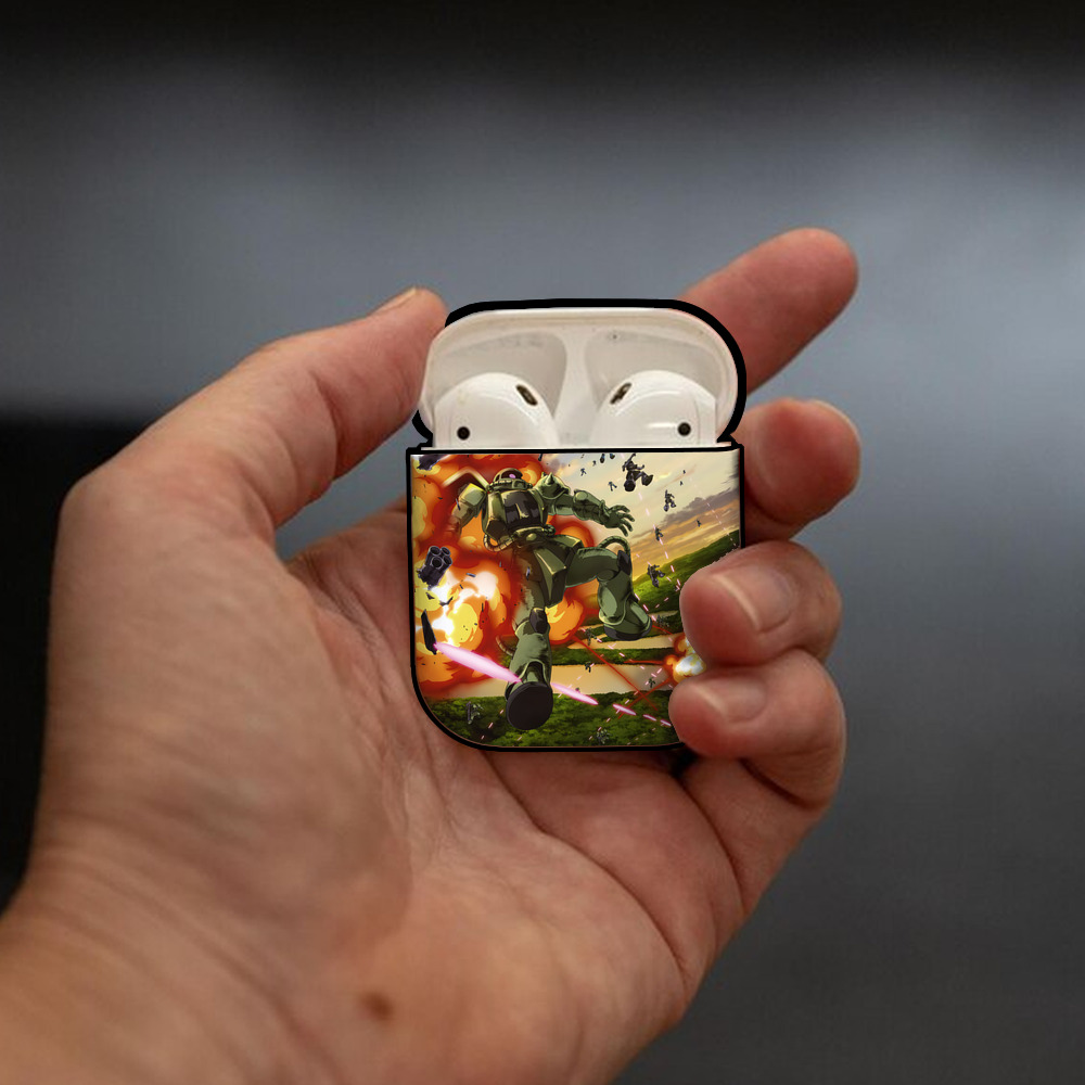 機動戦士ガンダム Mobile Suit Gundam AirPods 第2世代保護ケース ハードシェル ブラック 耐衝撃・防指紋・カラビナ付き