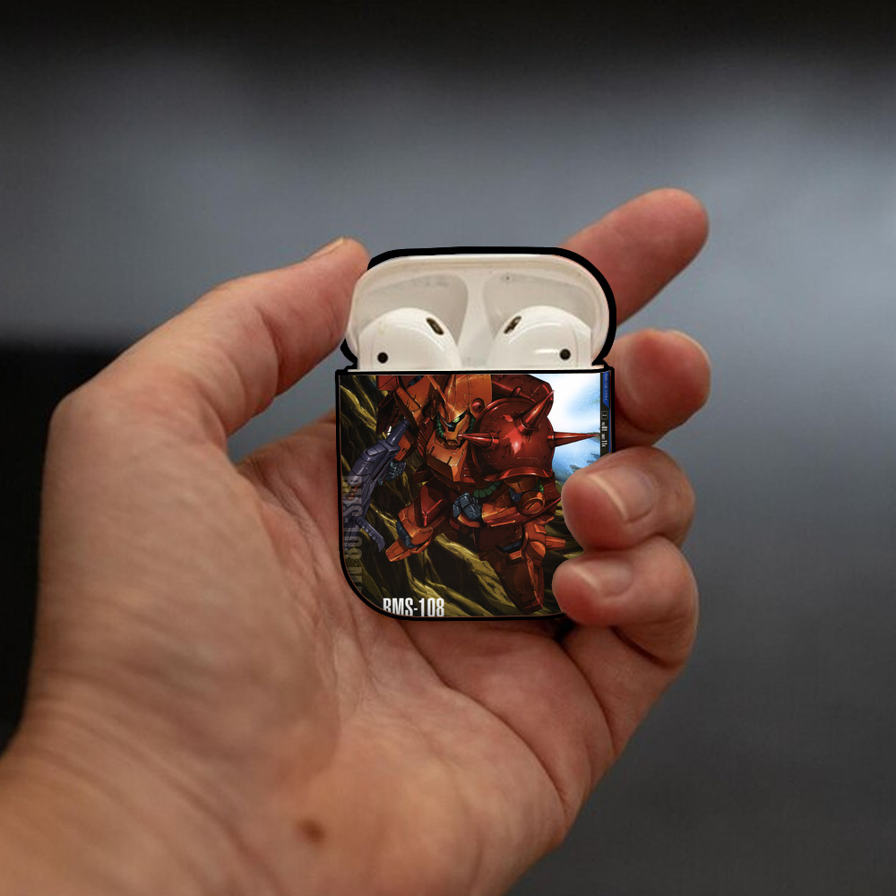 機動戦士ガンダム Mobile Suit Gundam AirPods 第2世代保護ケース ハードシェル ブラック 耐衝撃・防指紋・カラビナ付き
