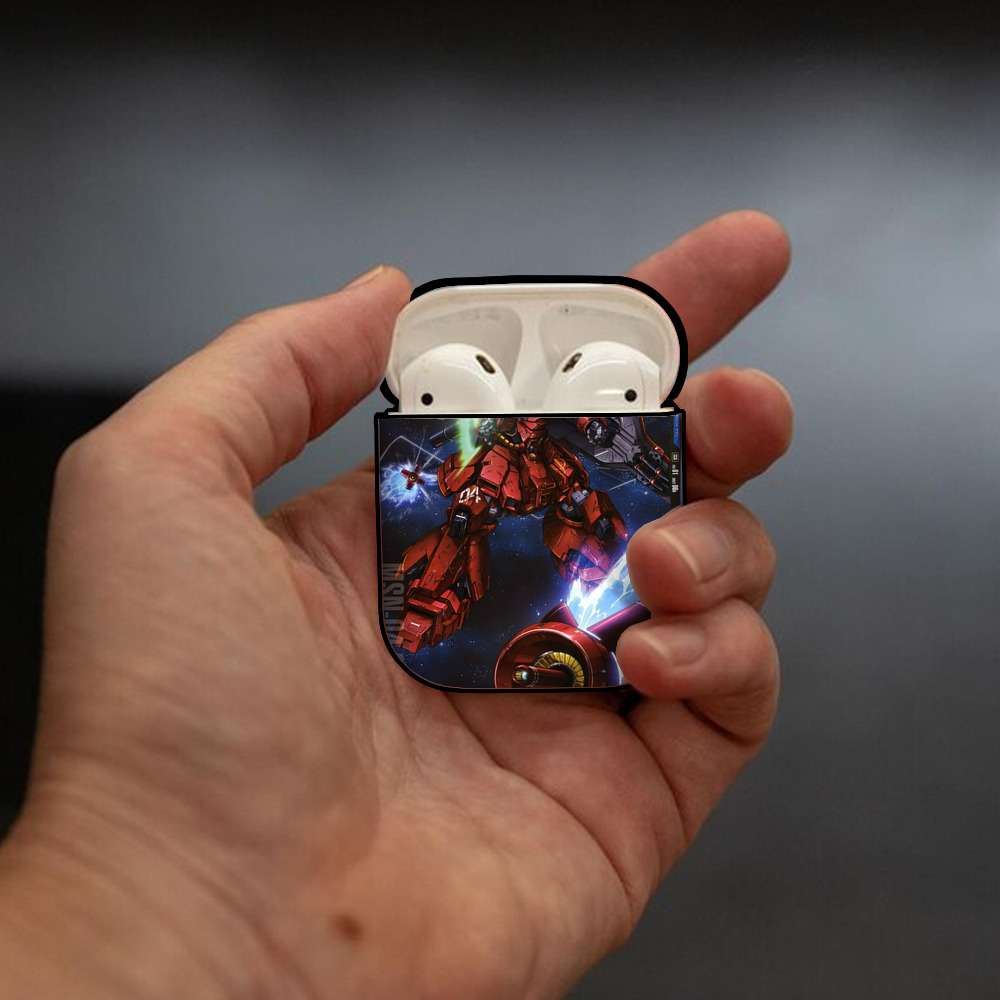 機動戦士ガンダム Mobile Suit Gundam AirPods 第2世代保護ケース ハードシェル ブラック 耐衝撃・防指紋・カラビナ付き