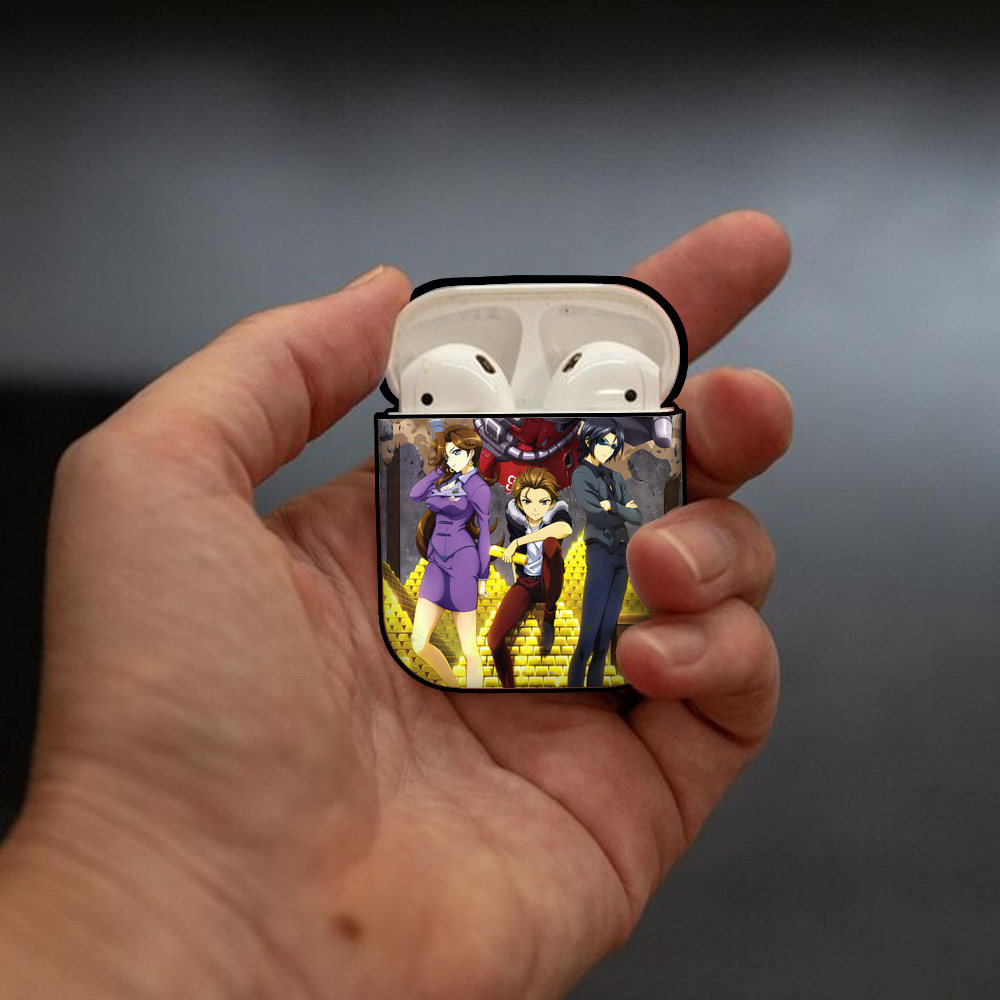 機動戦士ガンダム Mobile Suit Gundam AirPods 第2世代保護ケース ハードシェル ブラック 耐衝撃・防指紋・カラビナ付き