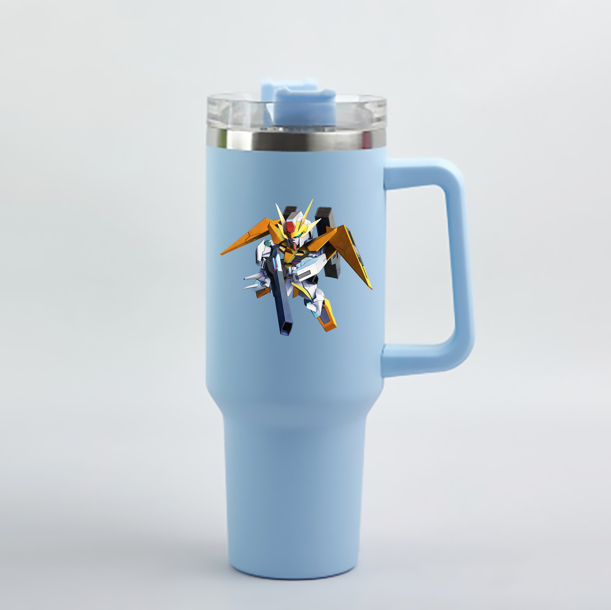 （画像用） 機動戦士ガンダム Mobile Suit Gundam 1200mL車用タンブラー - クリスタルステッカー（プラスチックストロー付き）