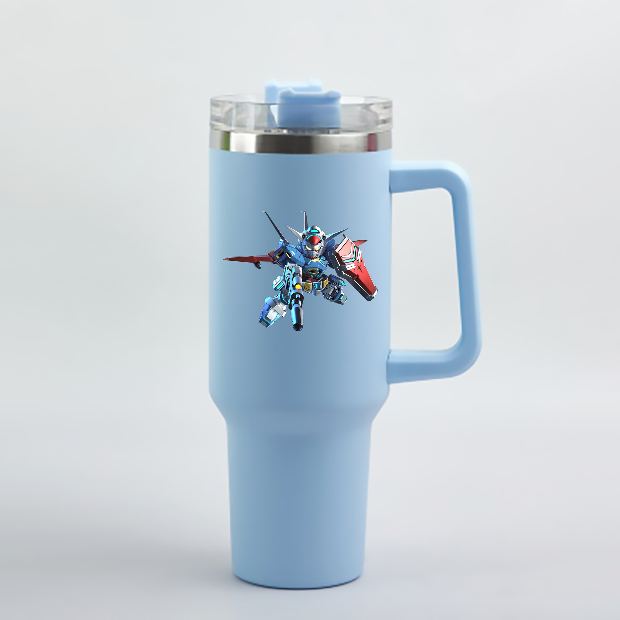 （画像用） 機動戦士ガンダム Mobile Suit Gundam 1200mL車用タンブラー - クリスタルステッカー（プラスチックストロー付き）