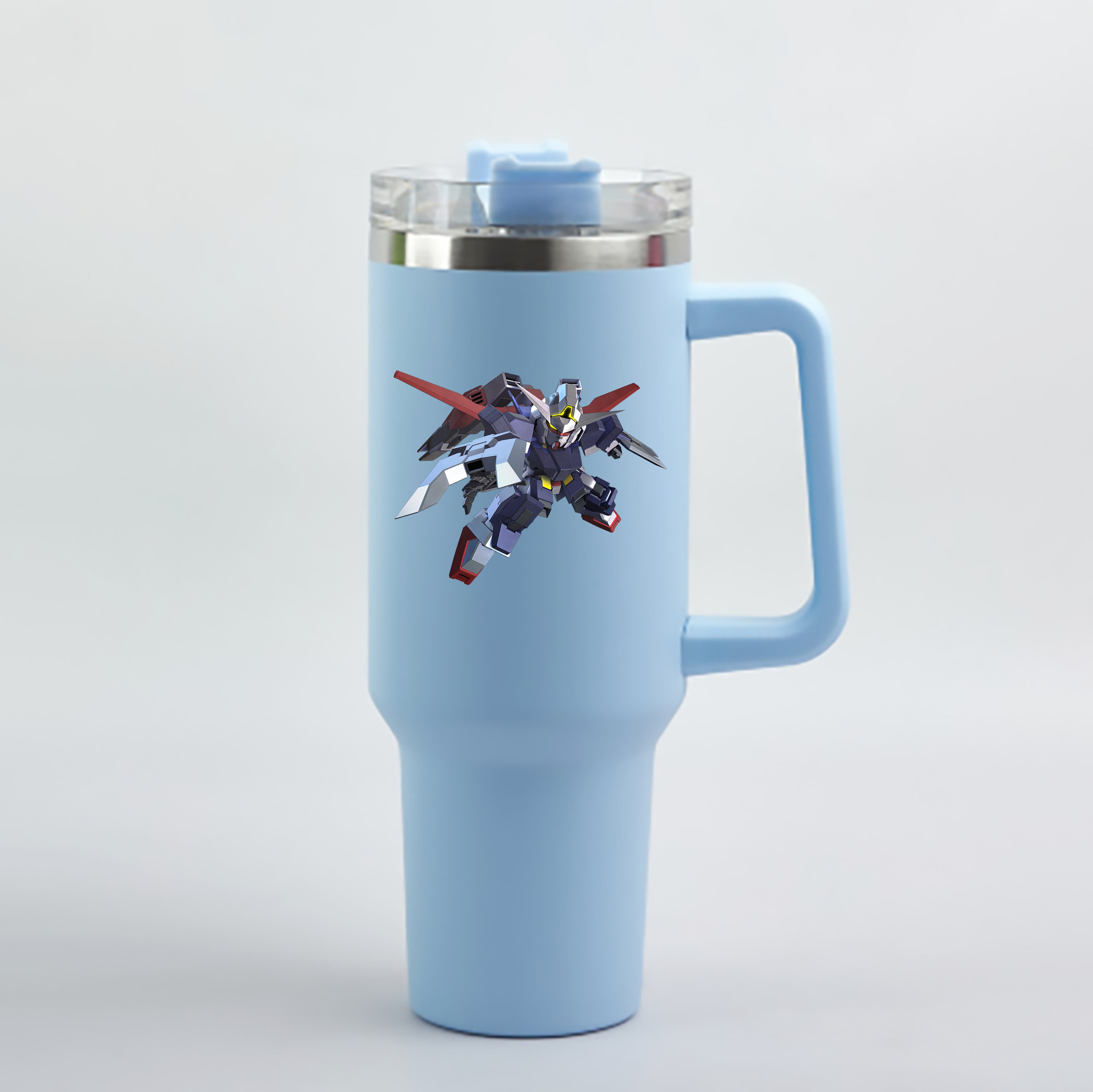 （画像用） 機動戦士ガンダム Mobile Suit Gundam 1200mL車用タンブラー - クリスタルステッカー（プラスチックストロー付き）