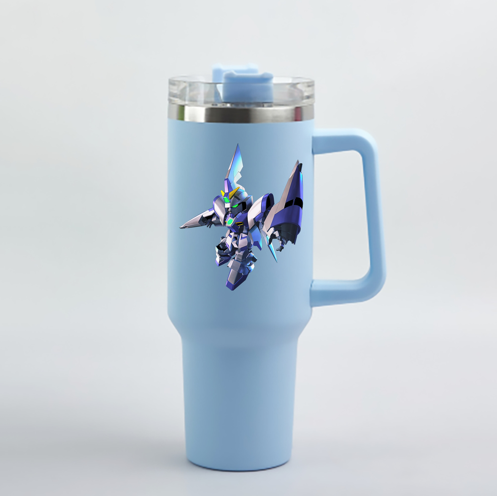 （画像用） 機動戦士ガンダム Mobile Suit Gundam 1200mL車用タンブラー - クリスタルステッカー（プラスチックストロー付き）