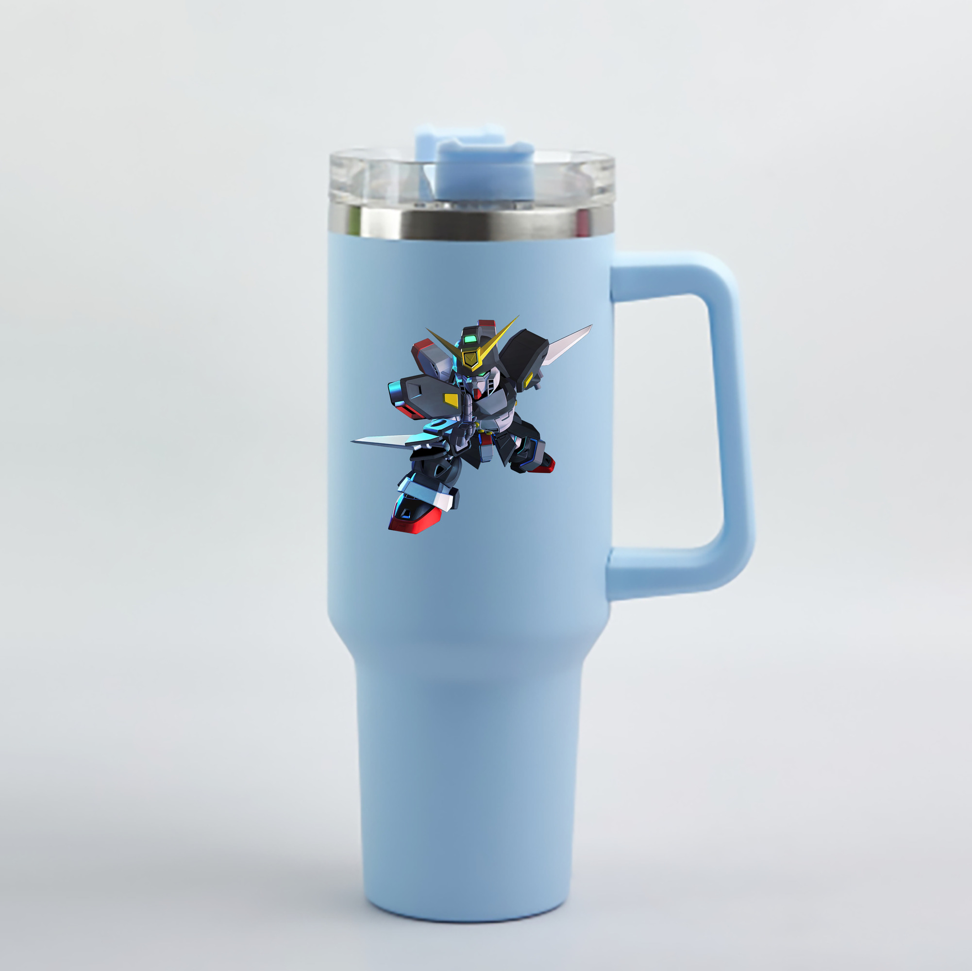 （画像用） 機動戦士ガンダム Mobile Suit Gundam 1200mL車用タンブラー - クリスタルステッカー（プラスチックストロー付き）