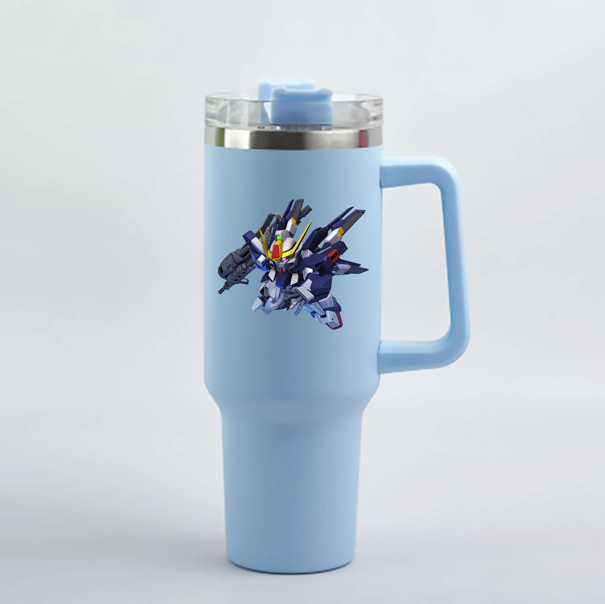 （画像用） 機動戦士ガンダム Mobile Suit Gundam 1200mL車用タンブラー - クリスタルステッカー（プラスチックストロー付き）