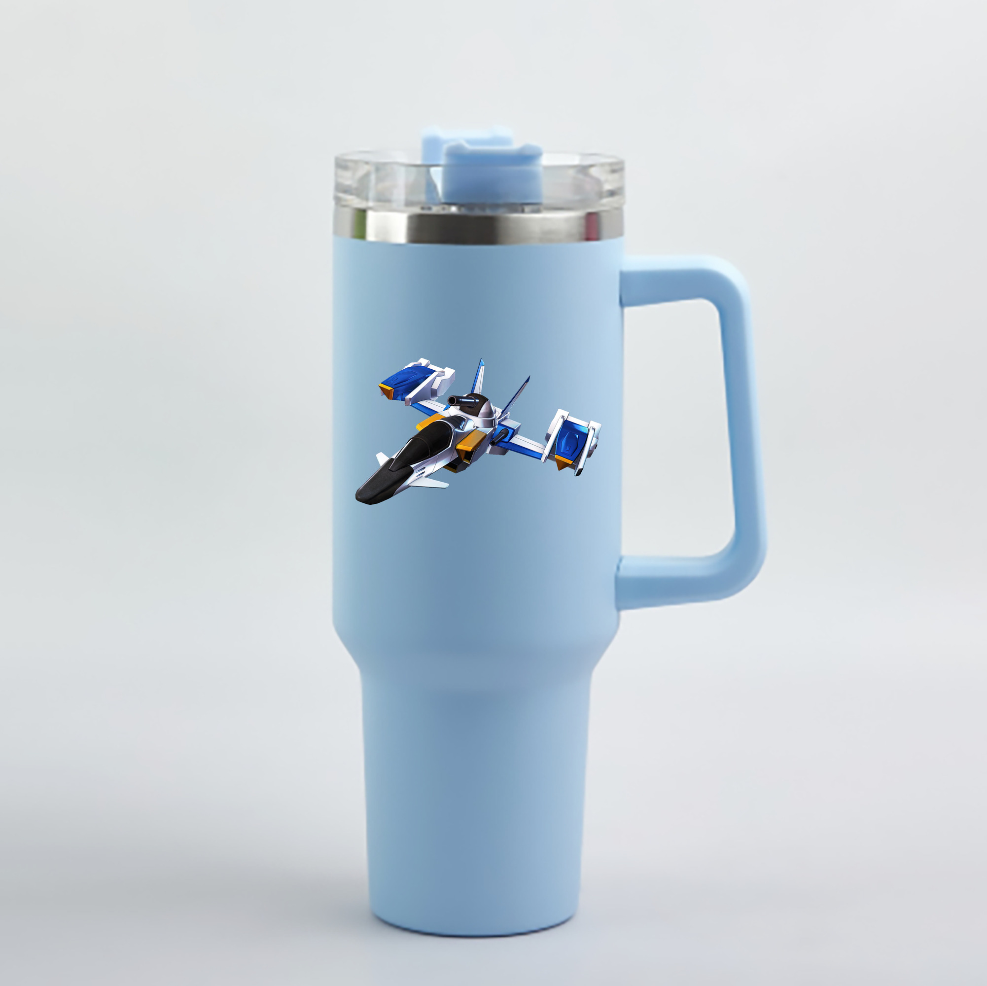 （画像用） 機動戦士ガンダム Mobile Suit Gundam 1200mL車用タンブラー - クリスタルステッカー（プラスチックストロー付き）