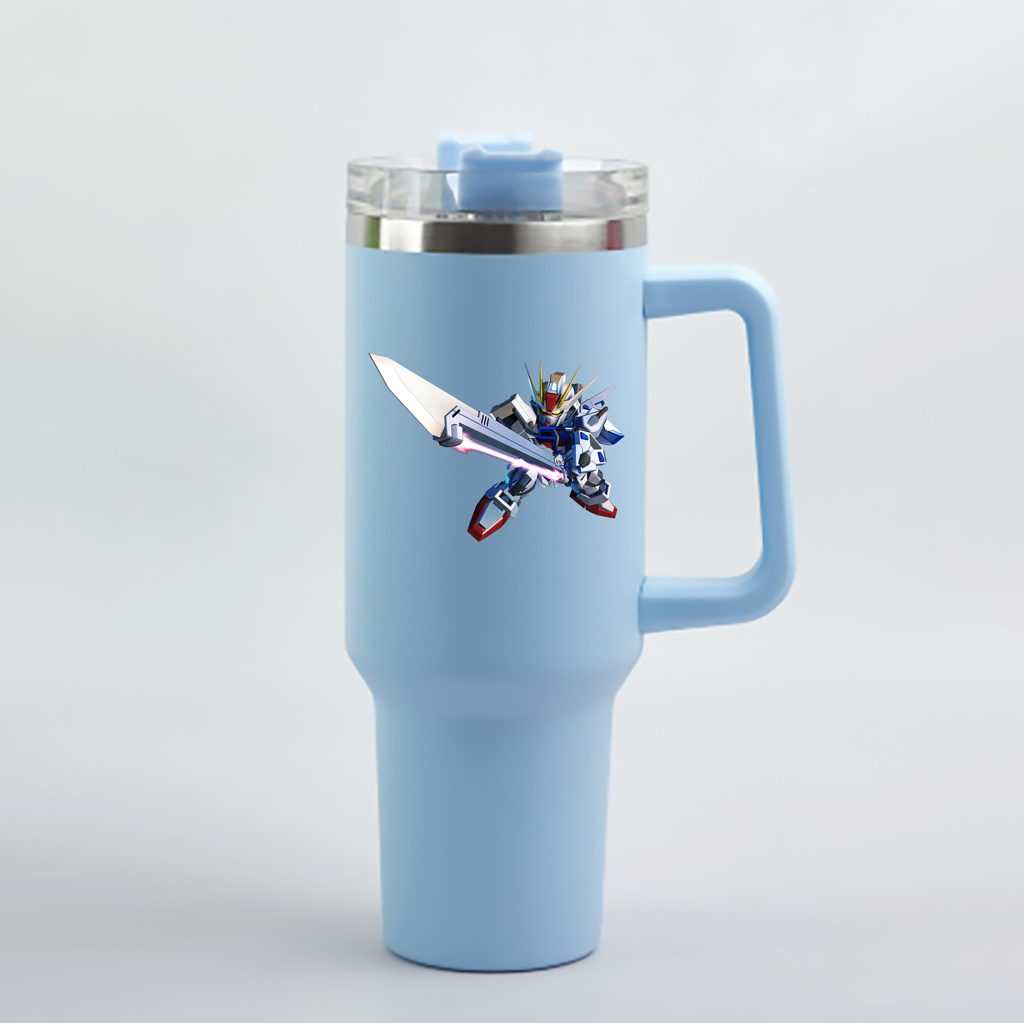 （画像用） 機動戦士ガンダム Mobile Suit Gundam 1200mL車用タンブラー - クリスタルステッカー（プラスチックストロー付き）
