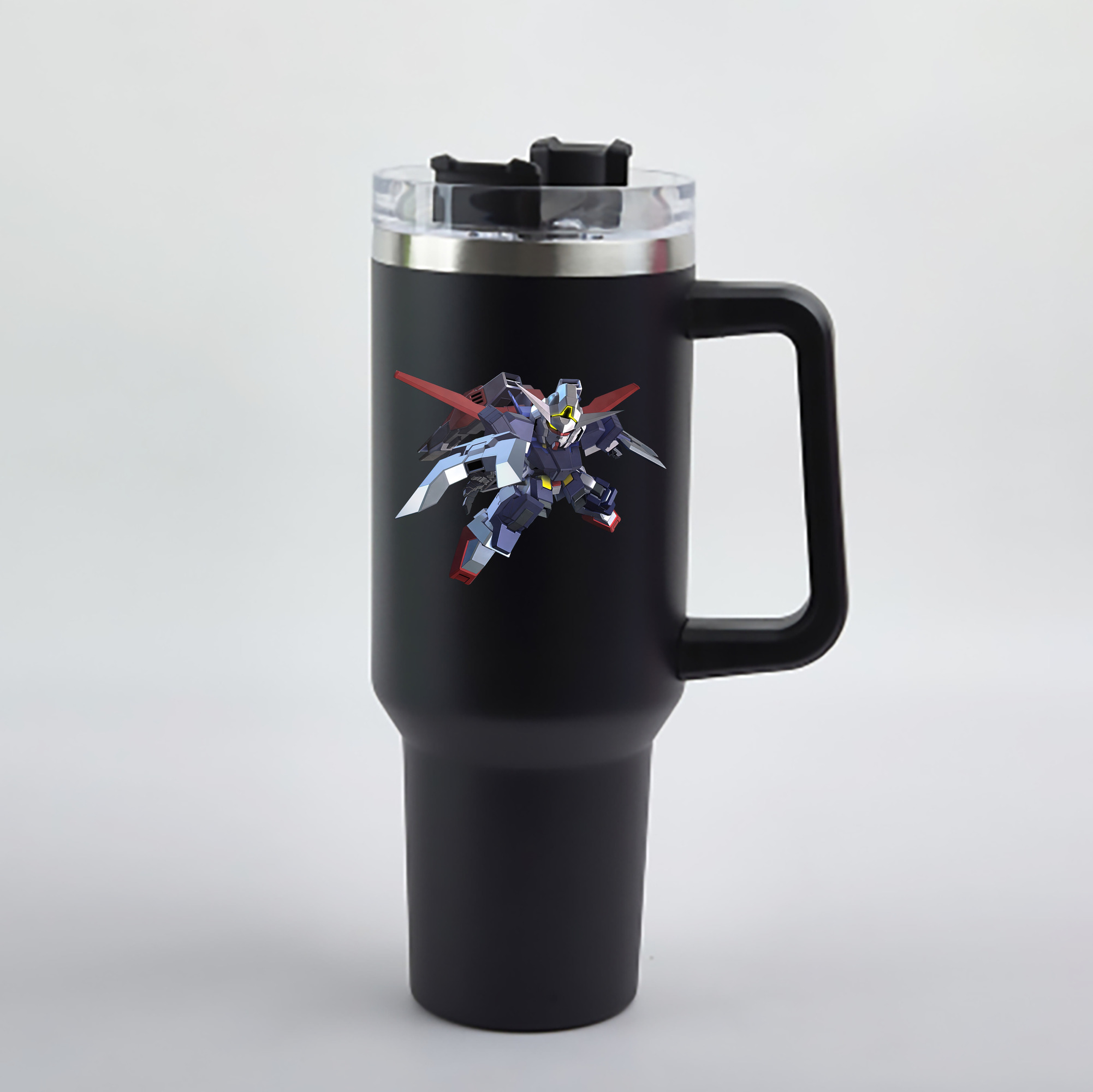 （画像用） 機動戦士ガンダム Mobile Suit Gundam 1200mL車用タンブラー - クリスタルステッカー（プラスチックストロー付き）
