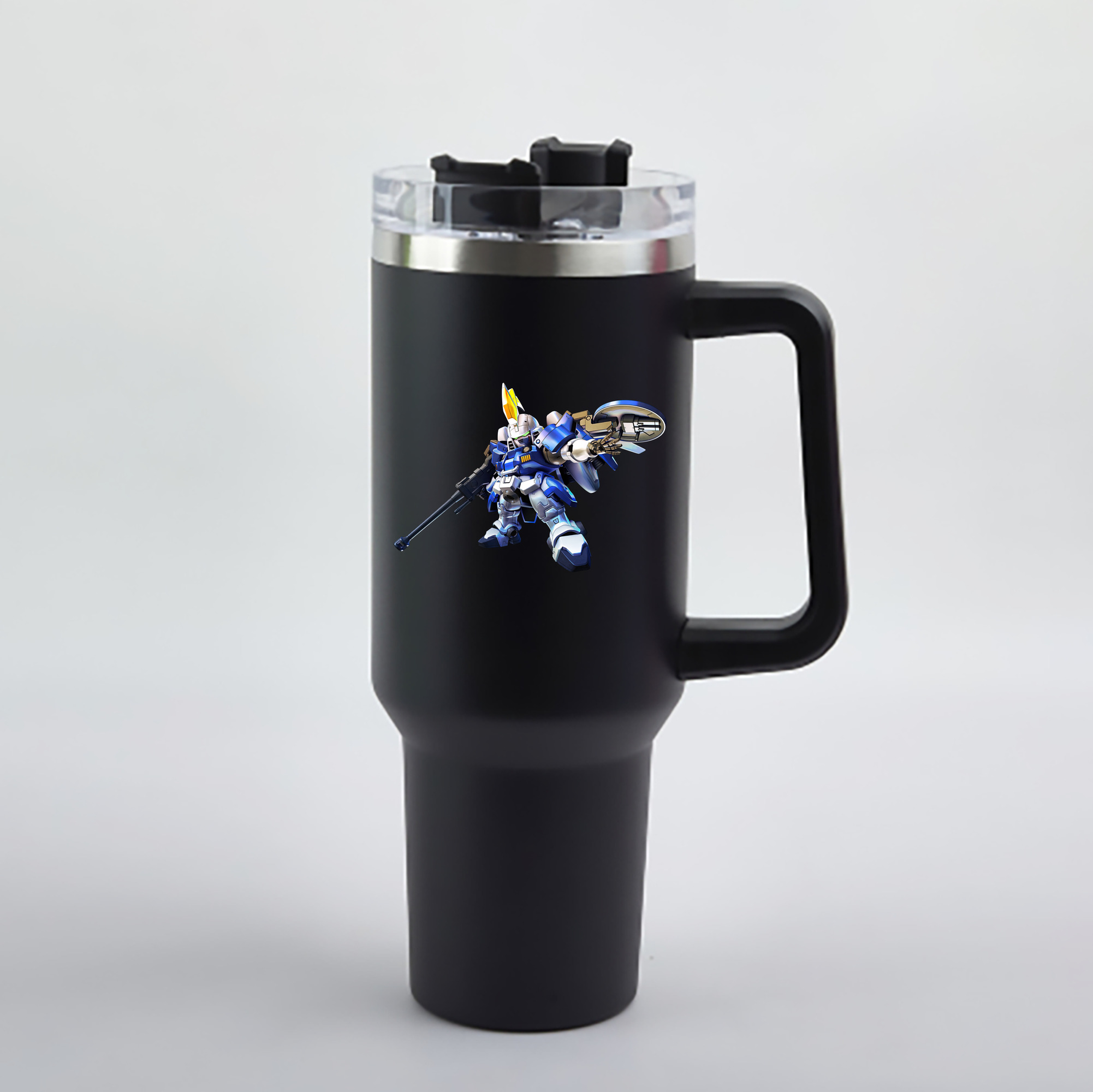 （画像用） 機動戦士ガンダム Mobile Suit Gundam 1200mL車用タンブラー - クリスタルステッカー（プラスチックストロー付き）