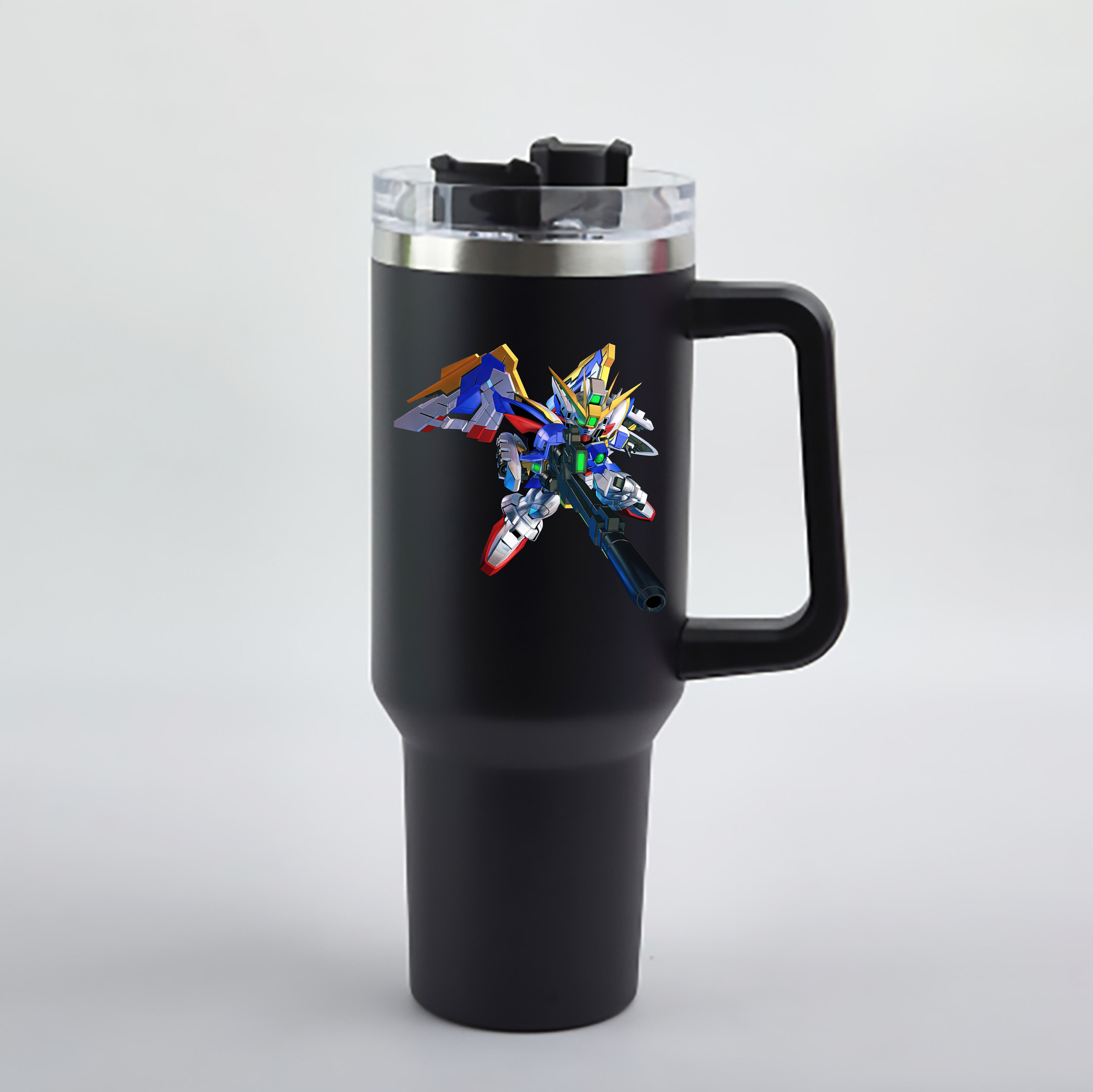 （画像用） 機動戦士ガンダム Mobile Suit Gundam 1200mL車用タンブラー - クリスタルステッカー（プラスチックストロー付き）
