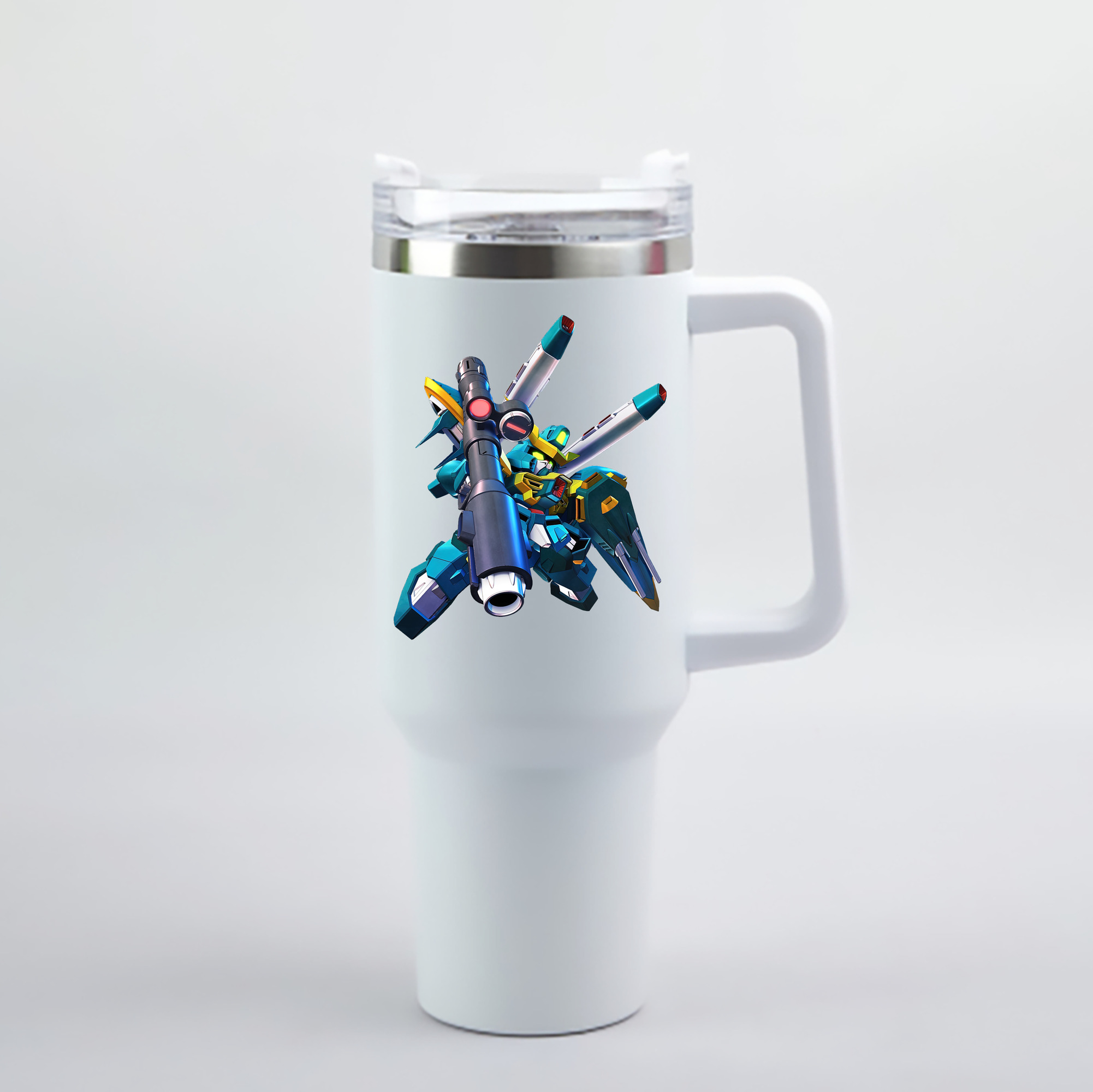 （画像用） 機動戦士ガンダム Mobile Suit Gundam 1200mL車用タンブラー - クリスタルステッカー（プラスチックストロー付き）