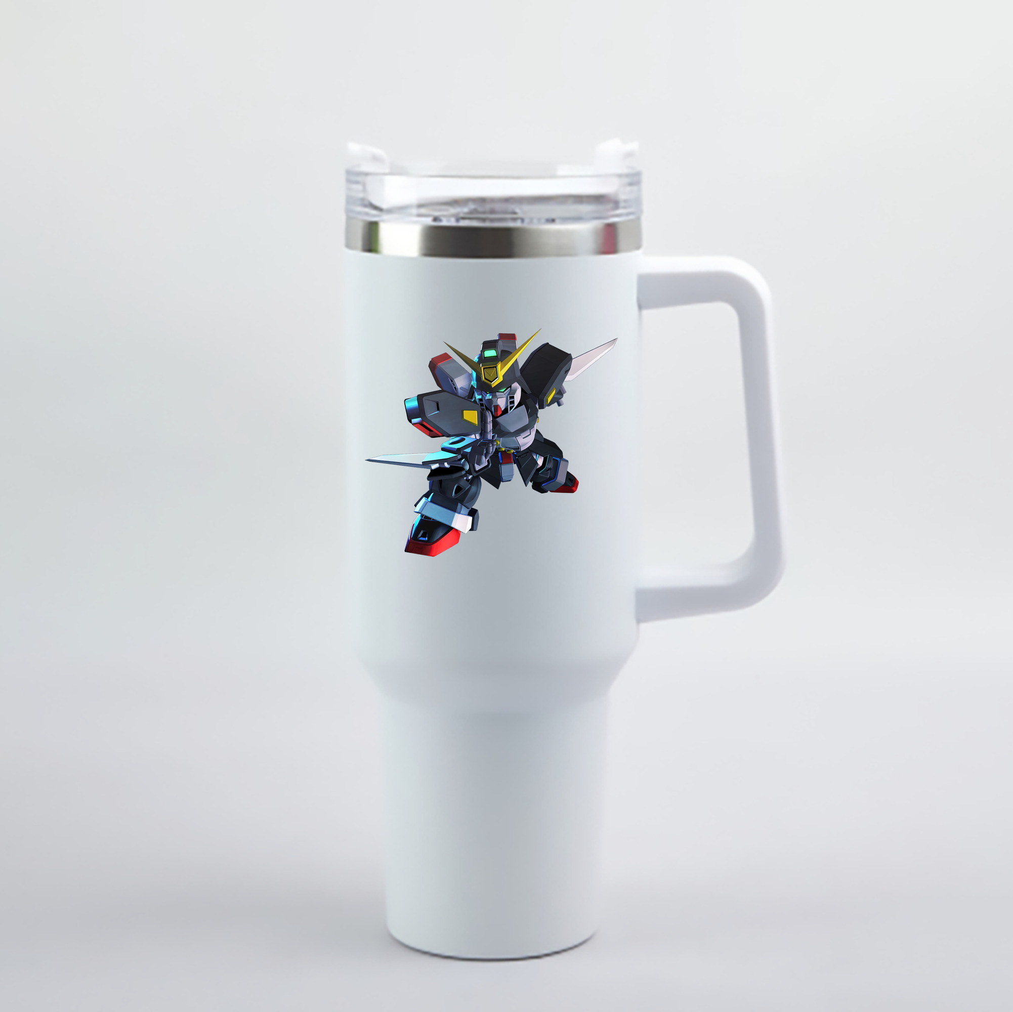 （画像用） 機動戦士ガンダム Mobile Suit Gundam 1200mL車用タンブラー - クリスタルステッカー（プラスチックストロー付き）