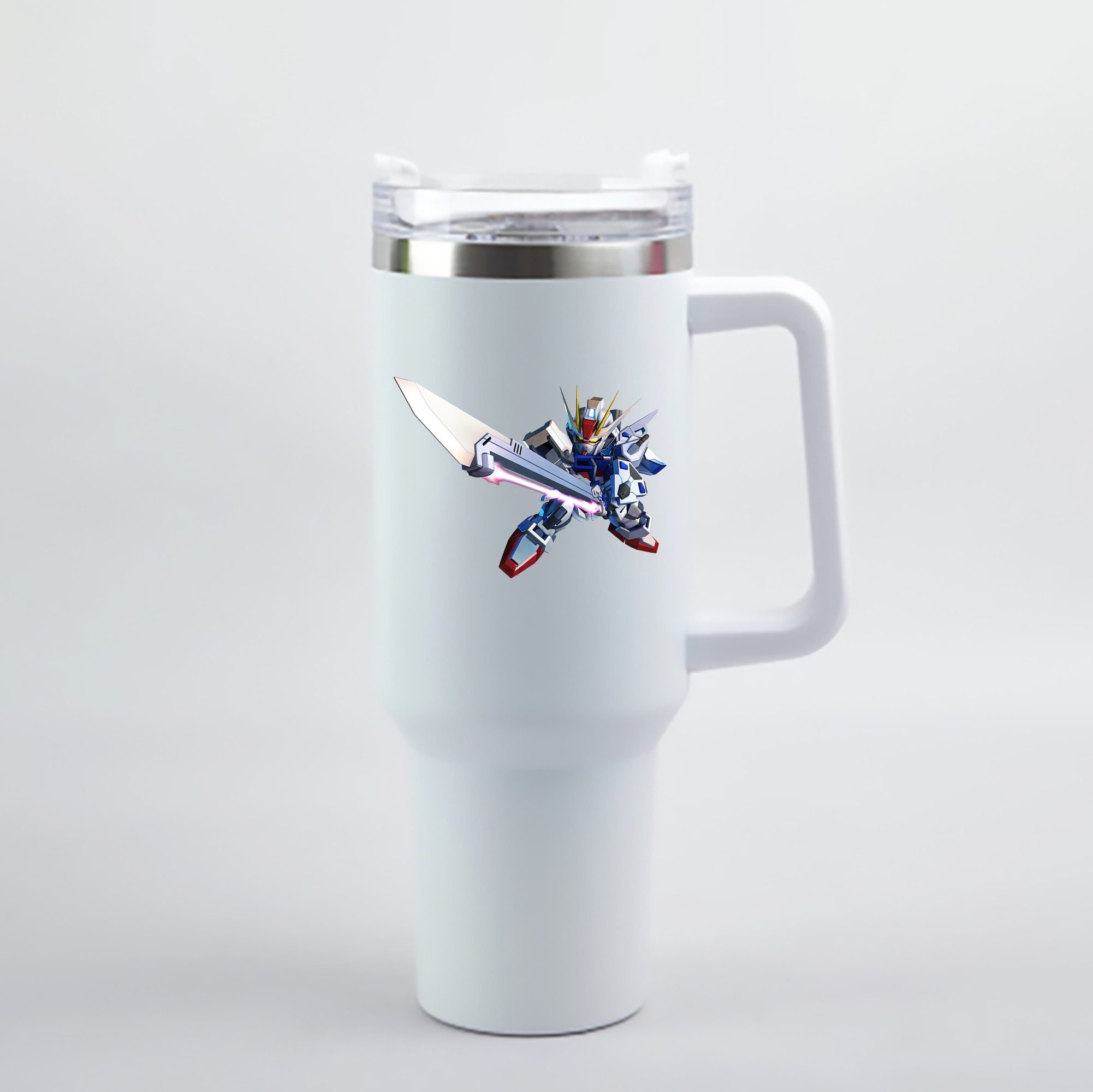 （画像用） 機動戦士ガンダム Mobile Suit Gundam 1200mL車用タンブラー - クリスタルステッカー（プラスチックストロー付き）