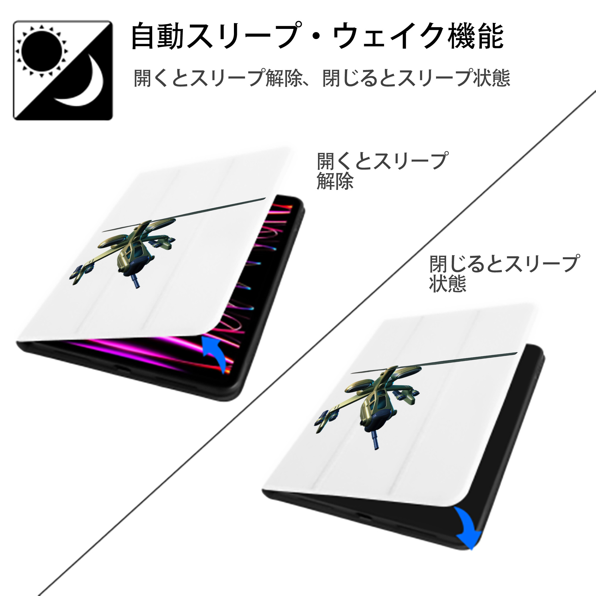 機動戦士ガンダム Mobile Suit Gundam IPad ケース ペン収納付き 三つ折りスタンド PUレザー×シリコン 対応機種9.5/10.5/10.9インチ