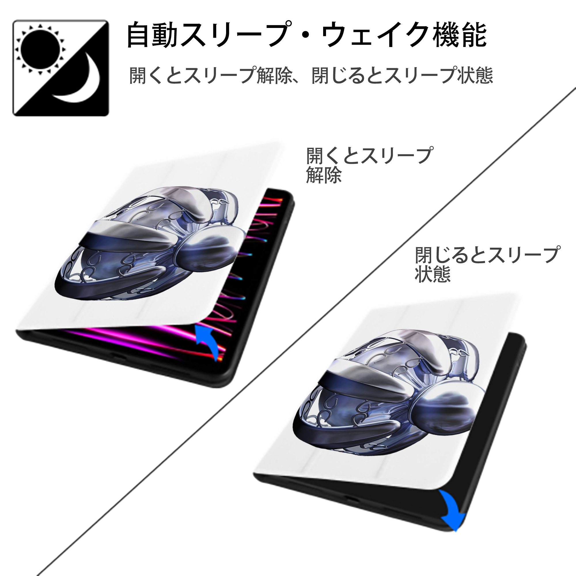 機動戦士ガンダム Mobile Suit Gundam IPad ケース ペン収納付き 三つ折りスタンド PUレザー×シリコン 対応機種9.5/10.5/10.9インチ
