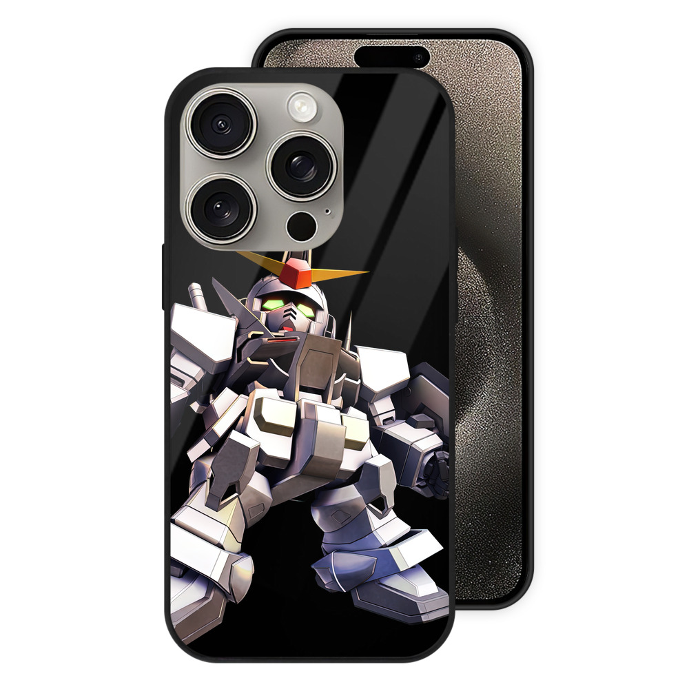 （画像用） 機動戦士ガンダム Mobile Suit Gundam 【iPhone15Pro対応】スマホケース 耐衝撃＆黄変防止 背面ガラス