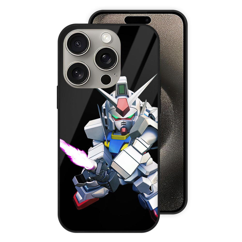 （画像用） 機動戦士ガンダム Mobile Suit Gundam 【iPhone15Pro対応】スマホケース 耐衝撃＆黄変防止 背面ガラス