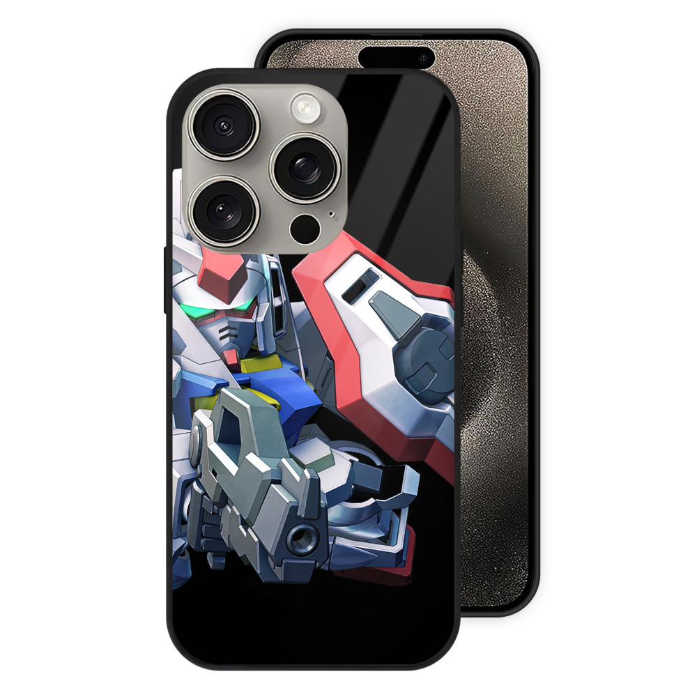 （画像用） 機動戦士ガンダム Mobile Suit Gundam 【iPhone15Pro対応】スマホケース 耐衝撃＆黄変防止 背面ガラス