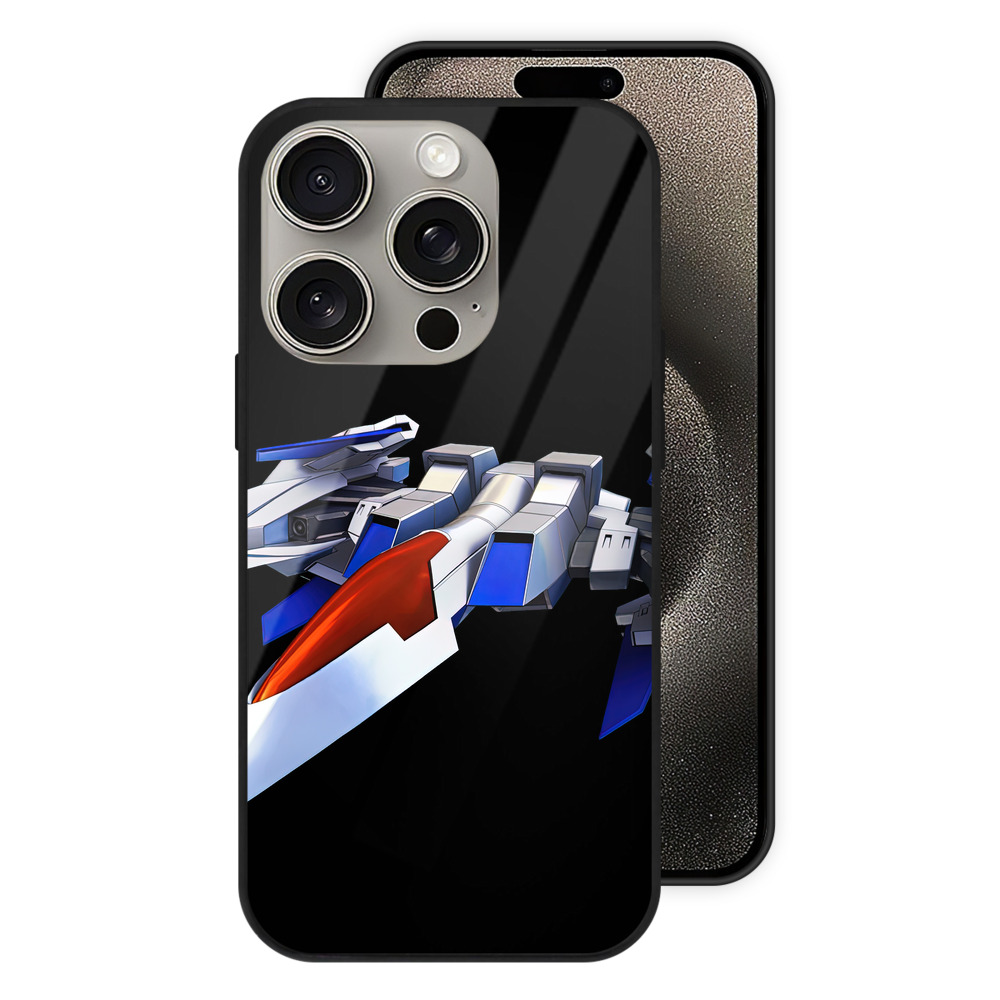 （画像用） 機動戦士ガンダム Mobile Suit Gundam 【iPhone15Pro対応】スマホケース 耐衝撃＆黄変防止 背面ガラス