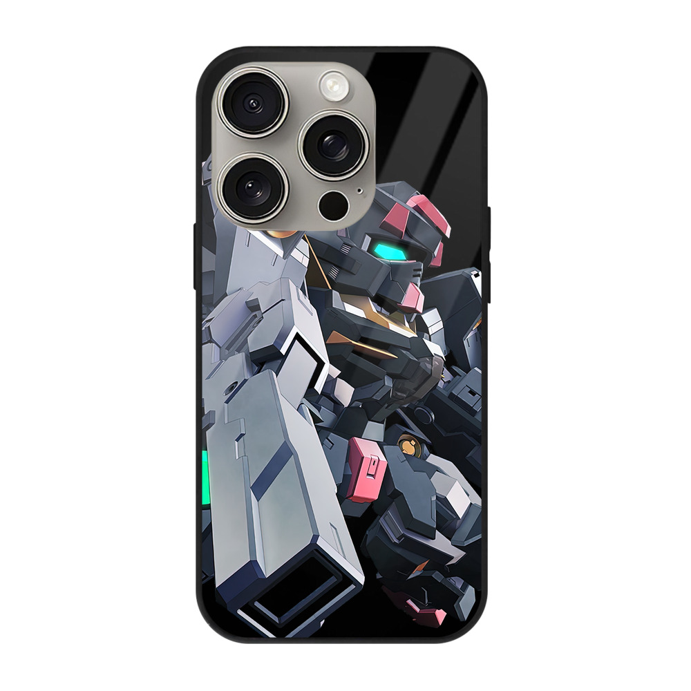 （画像用） 機動戦士ガンダム Mobile Suit Gundam 【iPhone15Pro対応】スマホケース 耐衝撃＆黄変防止 背面ガラス