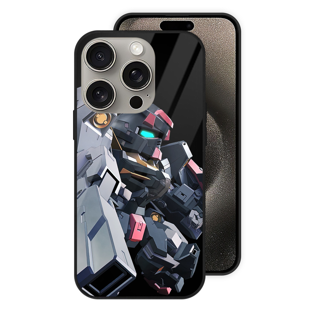 （画像用） 機動戦士ガンダム Mobile Suit Gundam 【iPhone15Pro対応】スマホケース 耐衝撃＆黄変防止 背面ガラス