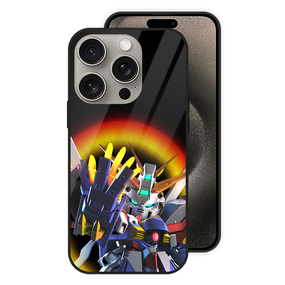 （画像用） 機動戦士ガンダム Mobile Suit Gundam 【iPhone15Pro対応】スマホケース 耐衝撃＆黄変防止 背面ガラス
