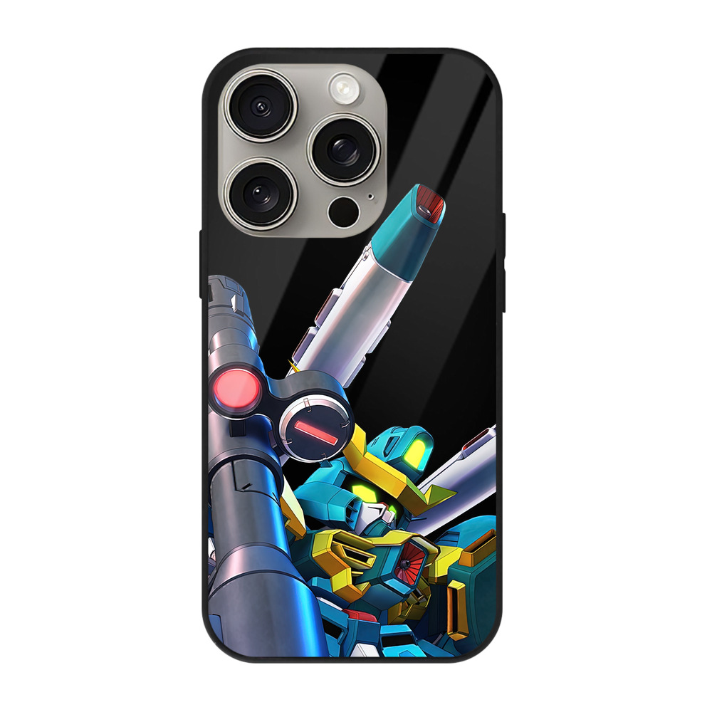 （画像用） 機動戦士ガンダム Mobile Suit Gundam 【iPhone15Pro対応】スマホケース 耐衝撃＆黄変防止 背面ガラス