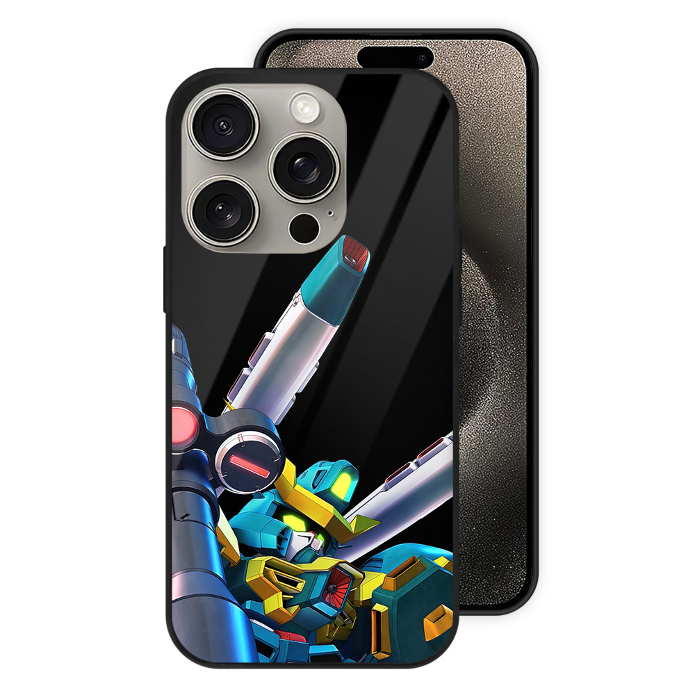 （画像用） 機動戦士ガンダム Mobile Suit Gundam 【iPhone15Pro対応】スマホケース 耐衝撃＆黄変防止 背面ガラス