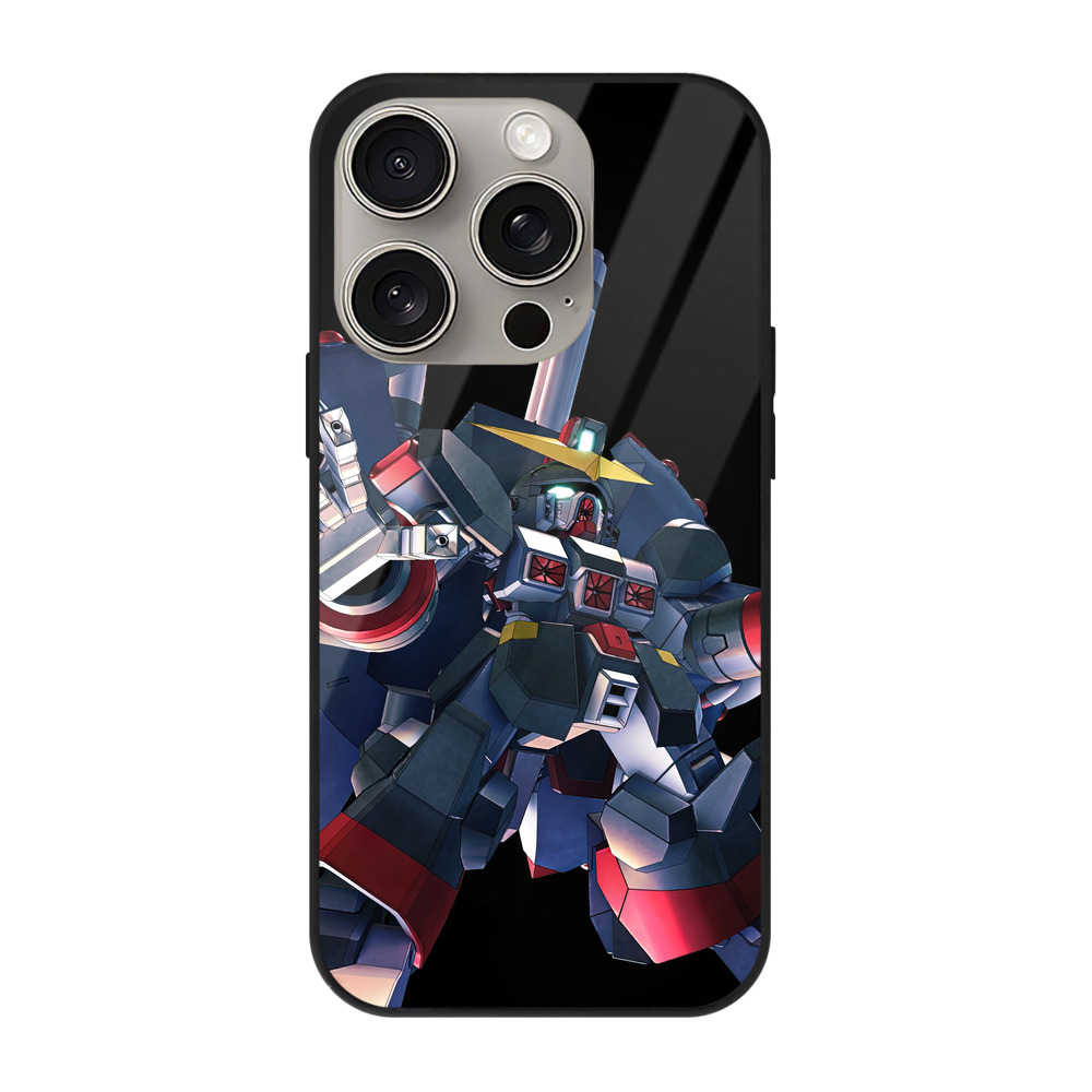 （画像用） 機動戦士ガンダム Mobile Suit Gundam 【iPhone15Pro対応】スマホケース 耐衝撃＆黄変防止 背面ガラス