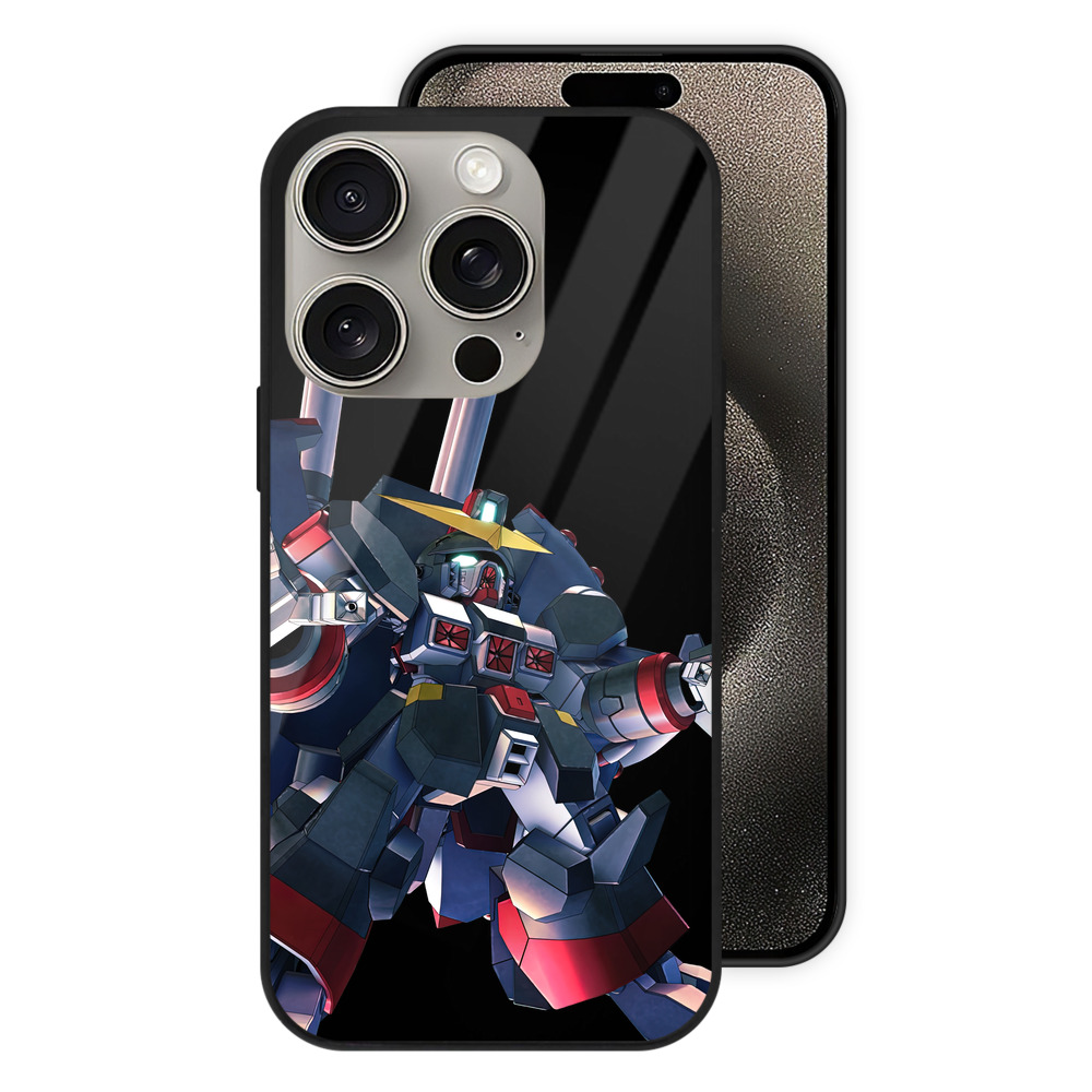 （画像用） 機動戦士ガンダム Mobile Suit Gundam 【iPhone15Pro対応】スマホケース 耐衝撃＆黄変防止 背面ガラス