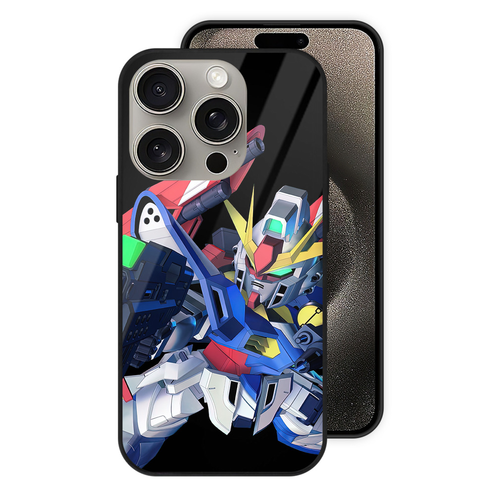（画像用） 機動戦士ガンダム Mobile Suit Gundam 【iPhone15Pro対応】スマホケース 耐衝撃＆黄変防止 背面ガラス