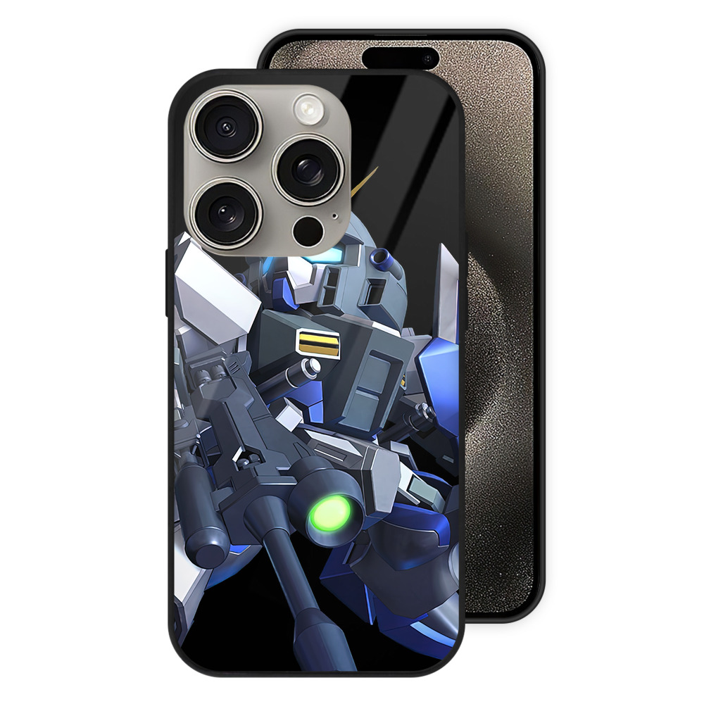（画像用） 機動戦士ガンダム Mobile Suit Gundam 【iPhone15Pro対応】スマホケース 耐衝撃＆黄変防止 背面ガラス