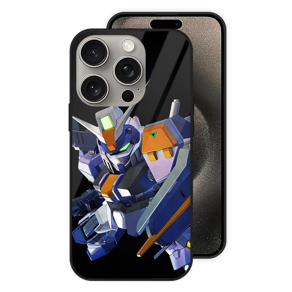 （画像用） 機動戦士ガンダム Mobile Suit Gundam 【iPhone15Pro対応】スマホケース 耐衝撃＆黄変防止 背面ガラス