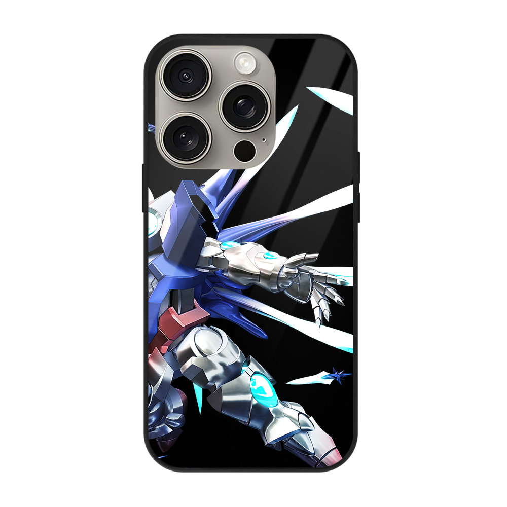 （画像用） 機動戦士ガンダム Mobile Suit Gundam 【iPhone15Pro対応】スマホケース 耐衝撃＆黄変防止 背面ガラス