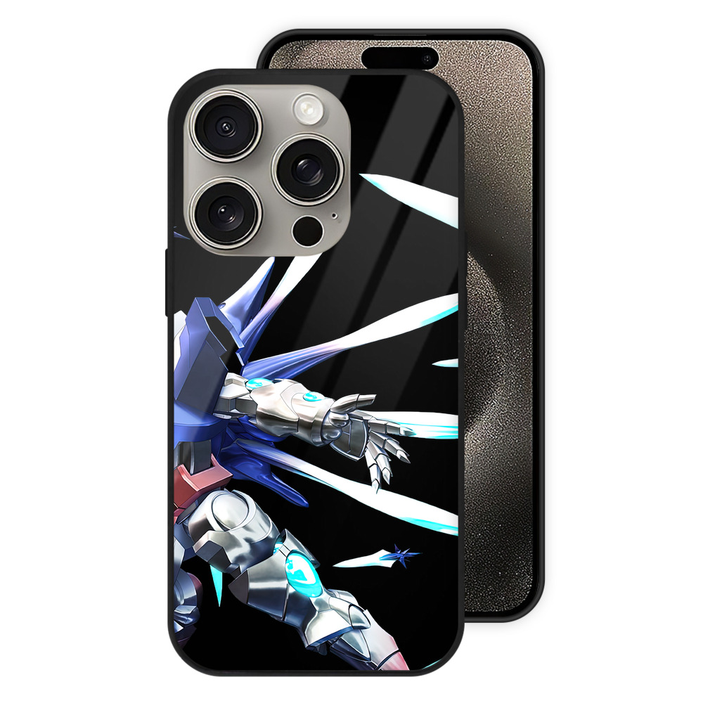 （画像用） 機動戦士ガンダム Mobile Suit Gundam 【iPhone15Pro対応】スマホケース 耐衝撃＆黄変防止 背面ガラス