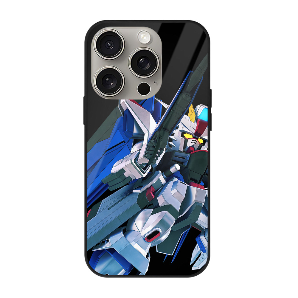 （画像用） 機動戦士ガンダム Mobile Suit Gundam 【iPhone15Pro対応】スマホケース 耐衝撃＆黄変防止 背面ガラス