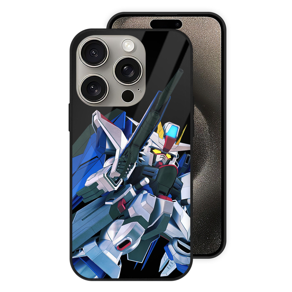 （画像用） 機動戦士ガンダム Mobile Suit Gundam 【iPhone15Pro対応】スマホケース 耐衝撃＆黄変防止 背面ガラス