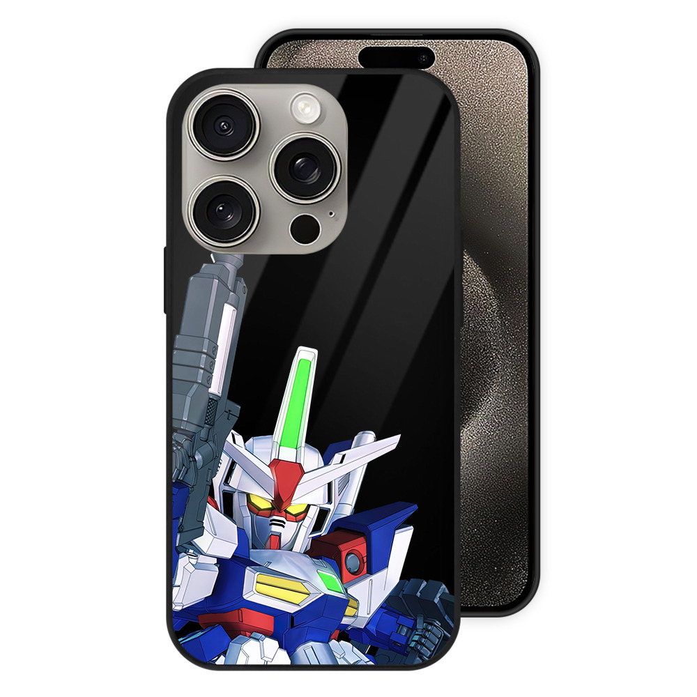 （画像用） 機動戦士ガンダム Mobile Suit Gundam 【iPhone15Pro対応】スマホケース 耐衝撃＆黄変防止 背面ガラス
