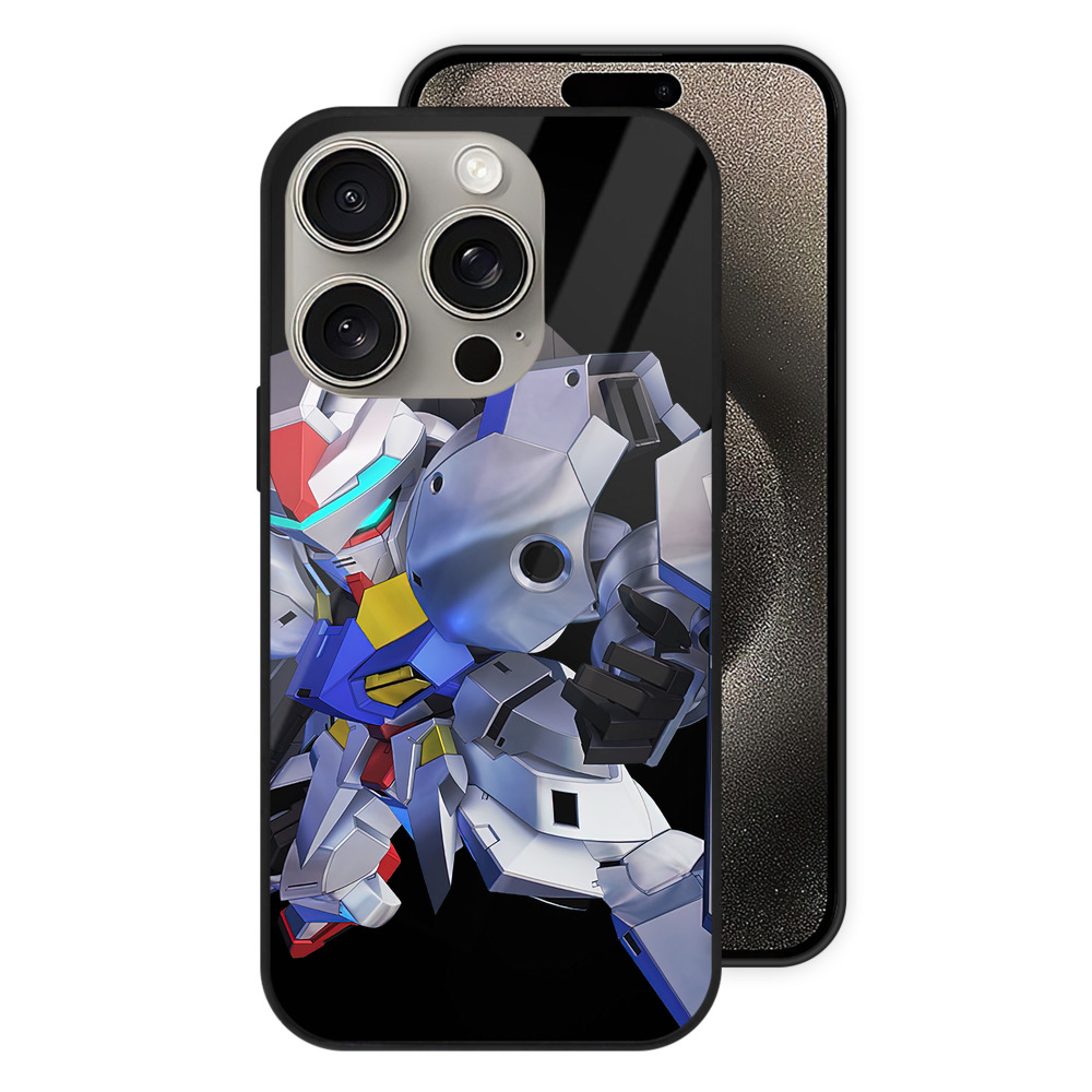 （画像用） 機動戦士ガンダム Mobile Suit Gundam 【iPhone15Pro対応】スマホケース 耐衝撃＆黄変防止 背面ガラス