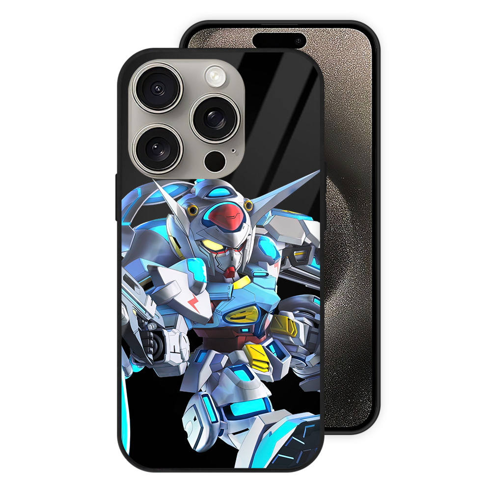 （画像用） 機動戦士ガンダム Mobile Suit Gundam 【iPhone15Pro対応】スマホケース 耐衝撃＆黄変防止 背面ガラス