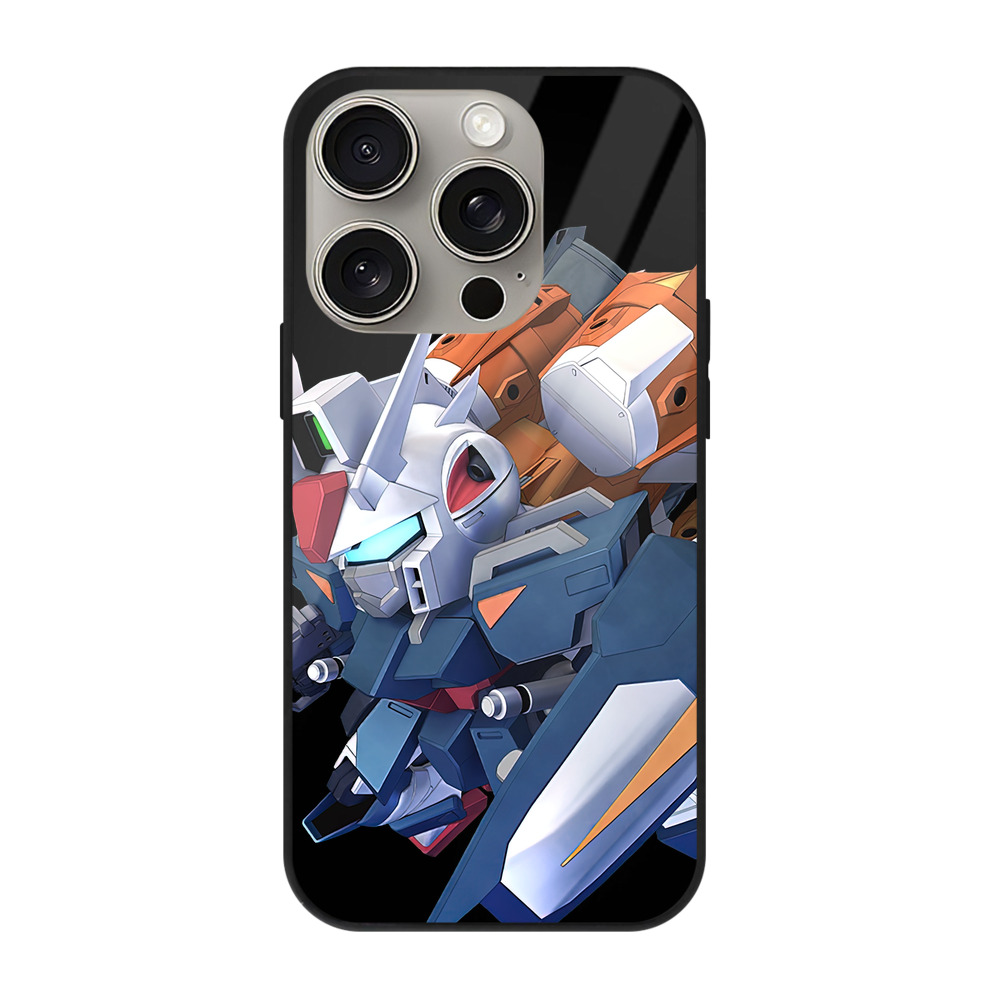 （画像用） 機動戦士ガンダム Mobile Suit Gundam 【iPhone15Pro対応】スマホケース 耐衝撃＆黄変防止 背面ガラス