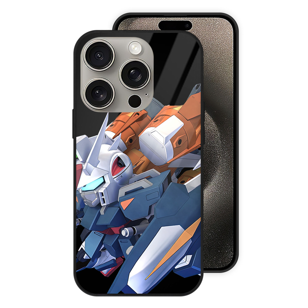 （画像用） 機動戦士ガンダム Mobile Suit Gundam 【iPhone15Pro対応】スマホケース 耐衝撃＆黄変防止 背面ガラス