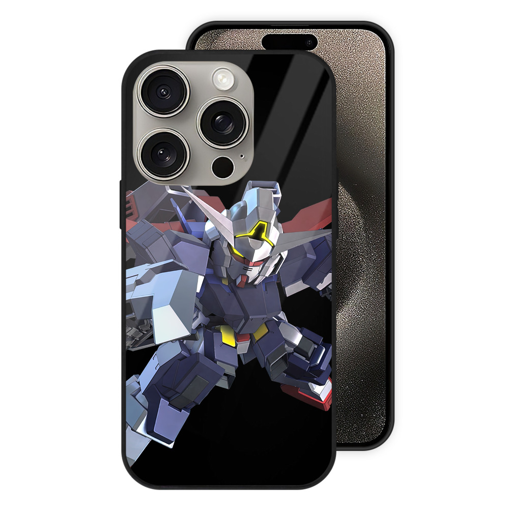 （画像用） 機動戦士ガンダム Mobile Suit Gundam 【iPhone15Pro対応】スマホケース 耐衝撃＆黄変防止 背面ガラス