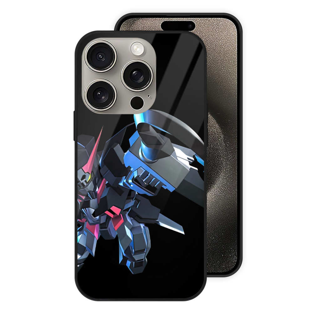 （画像用） 機動戦士ガンダム Mobile Suit Gundam 【iPhone15Pro対応】スマホケース 耐衝撃＆黄変防止 背面ガラス
