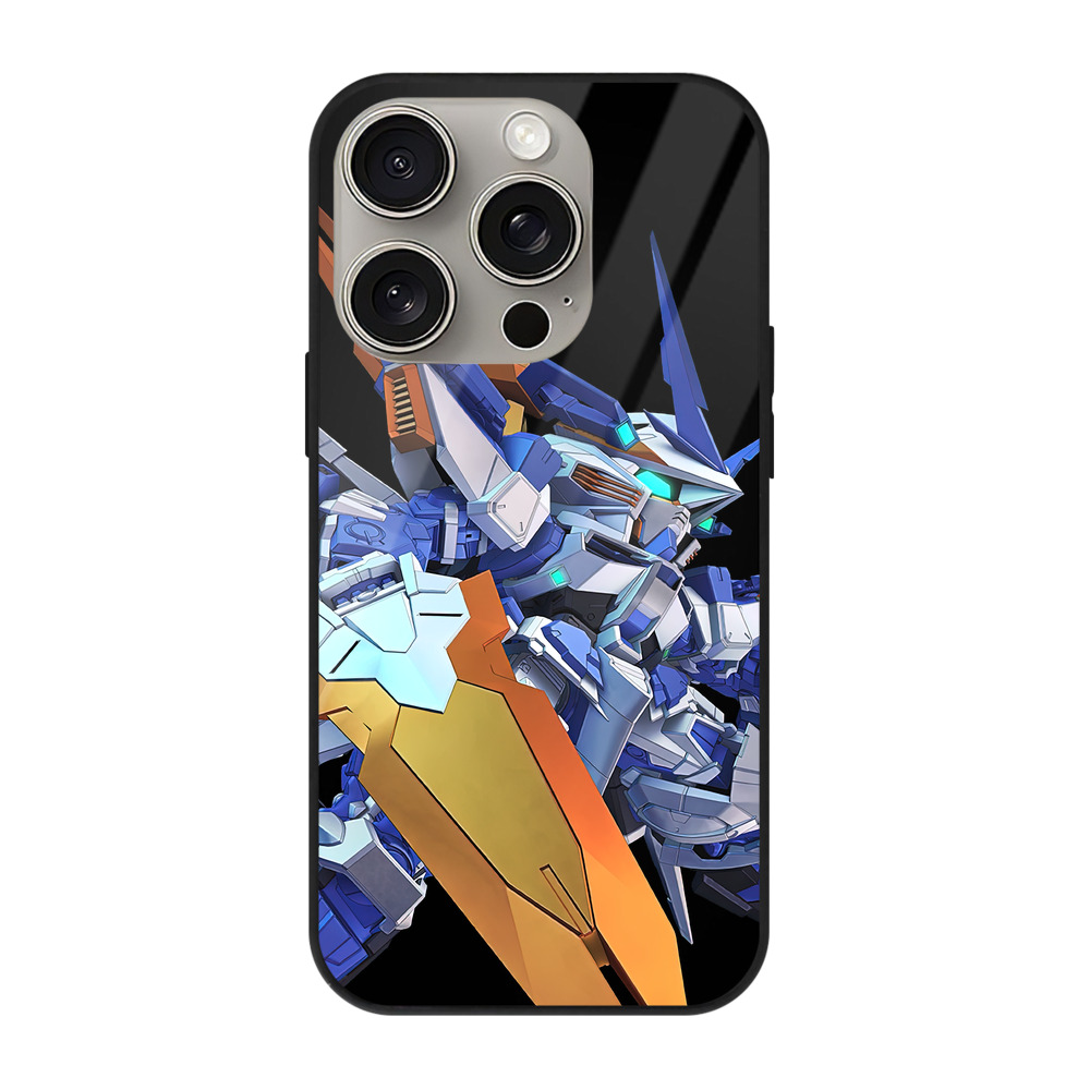 （画像用） 機動戦士ガンダム Mobile Suit Gundam 【iPhone15Pro対応】スマホケース 耐衝撃＆黄変防止 背面ガラス