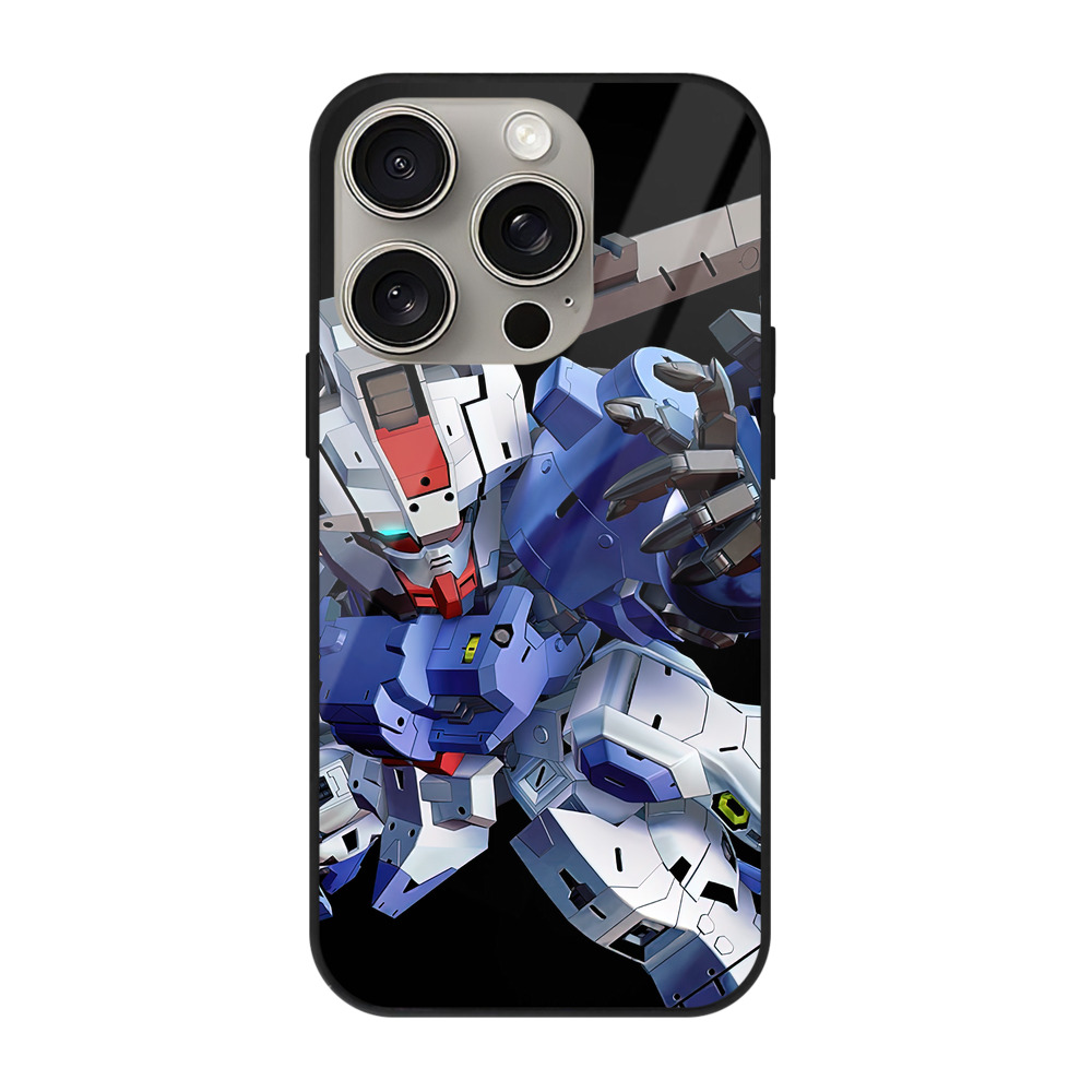 （画像用） 機動戦士ガンダム Mobile Suit Gundam 【iPhone15Pro対応】スマホケース 耐衝撃＆黄変防止 背面ガラス